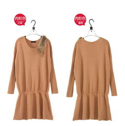 “韩版时尚新风尚 EPIN11 亿品新款貂子毛装饰松紧收腰毛衣针织衫”