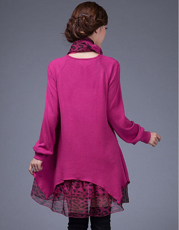 秋日针织柔情 汐颜2016初秋新款韩版假两件针织连衣裙穿搭赏析